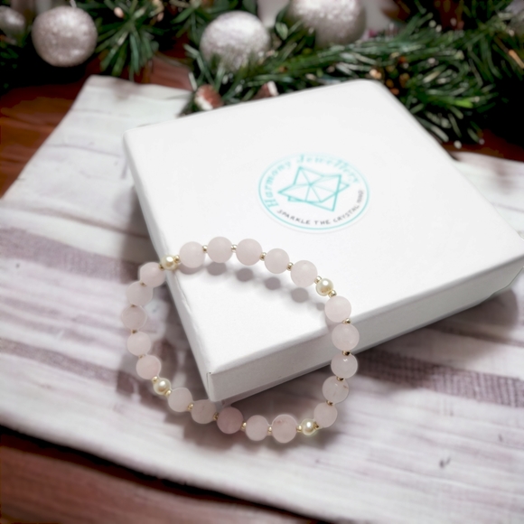 6 mm Matte Rose Quartz Bracelet - Picture 3 of 4